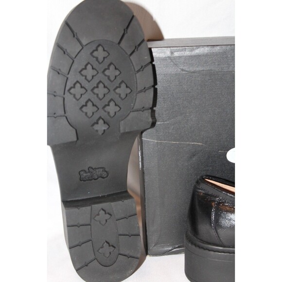 COACH WOMEN'S LEAH LEATHER LUG SOLE PLATFORM LOAFER BLACK NIB - Picture 7 of 7